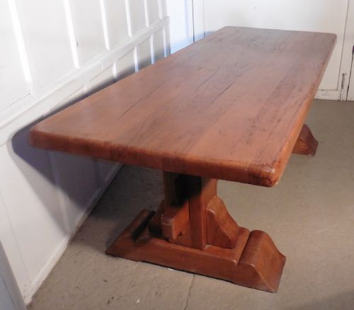 fig 3. A Large French Golden Oak Arts and Crafts Refectory Table