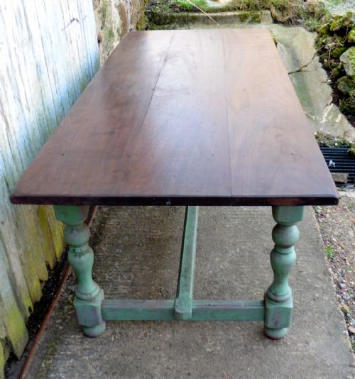 fig 1. Large Shabby Painted French Farmhouse Table 