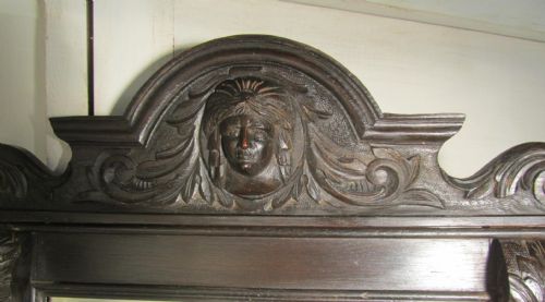 fig 2. Victorian Carved Gothic Oak Console Wall Mirror