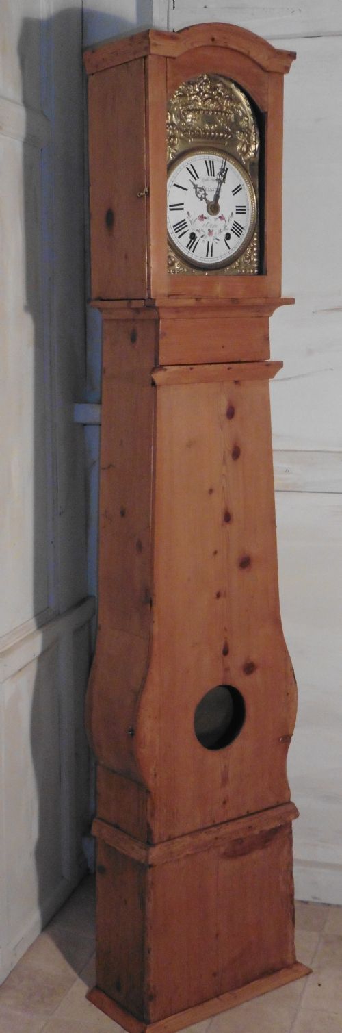 French Long Case or Pine Grandfather Clock