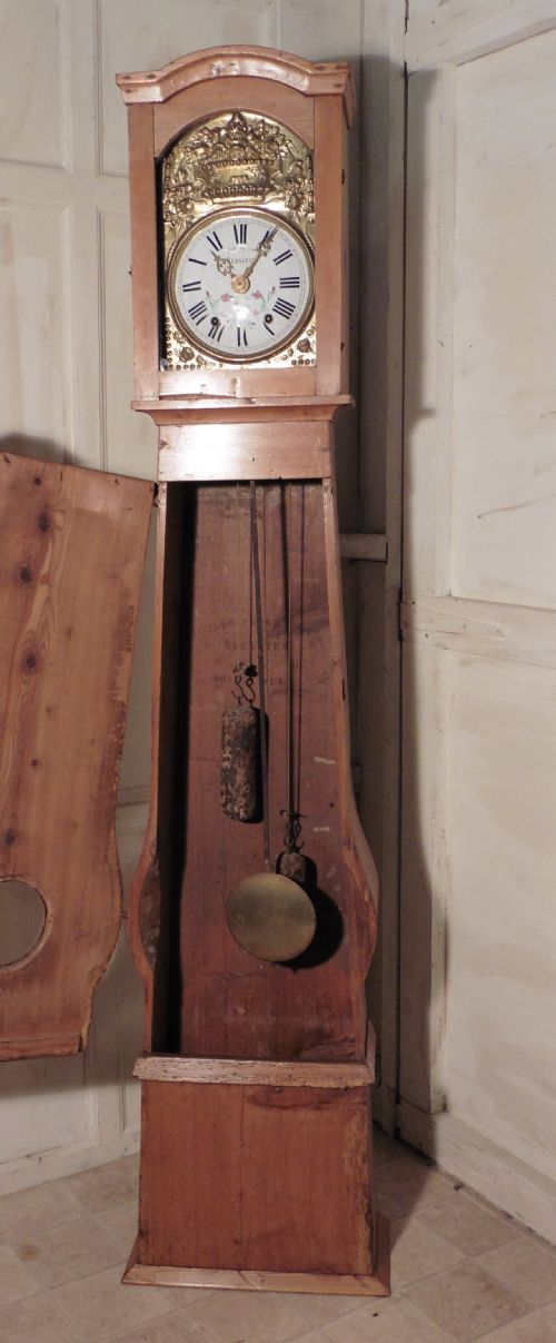 fig 2. French Long Case or Pine Grandfather Clock