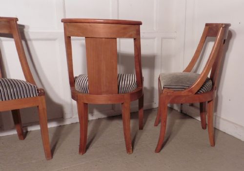 fig 2. A Set of 6 Art Deco Golden Walnut Dining Chairs