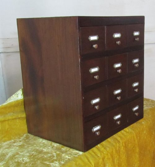 fig 1. Small Victorian Storage Chest of Drawers, Filing Cabinet Collectors Cabinet, Spice Drawers