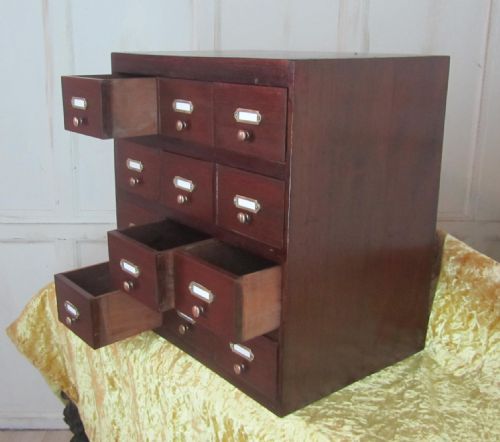 fig 2. Small Victorian Storage Chest of Drawers, Filing Cabinet Collectors Cabinet, Spice Drawers