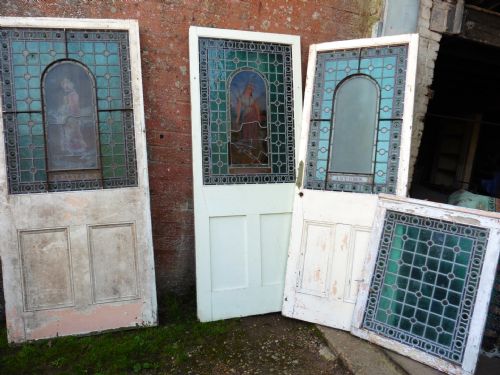 fig 2. 3 Victorian Stained Glass Panel Doors