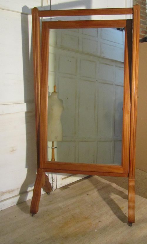 Very Large French Art Deco Coutourier’s Cheval Mirror