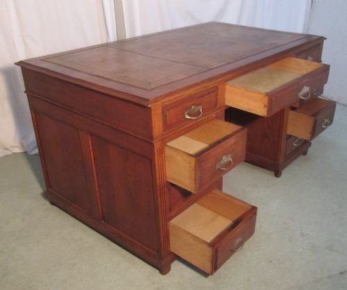 fig 2. A French Golden Country Oak Pedestal Partners Desk