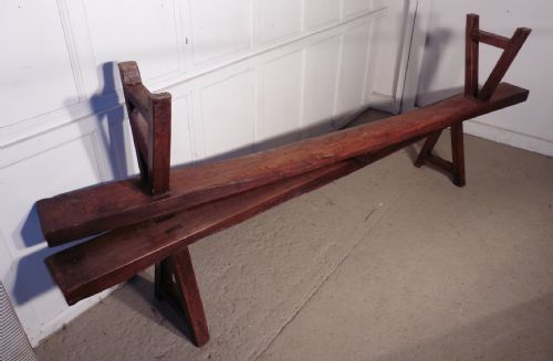 fig 1. A Lovely Pair of Old French Elm Farmhouse Kitchen Benches