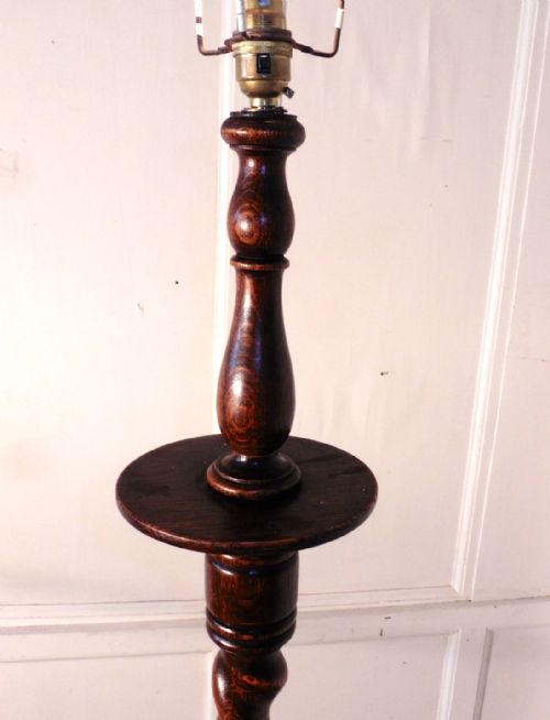 fig 2. Oak Barley Twist Floor Standing Standard Lamp