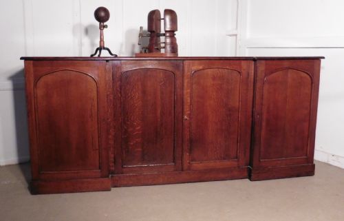 A Very Large Victorian Barristers 4 Door, Break Front Oak Bookcase