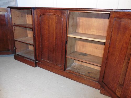 fig 1. A Very Large Victorian Barristers 4 Door, Break Front Oak Bookcase