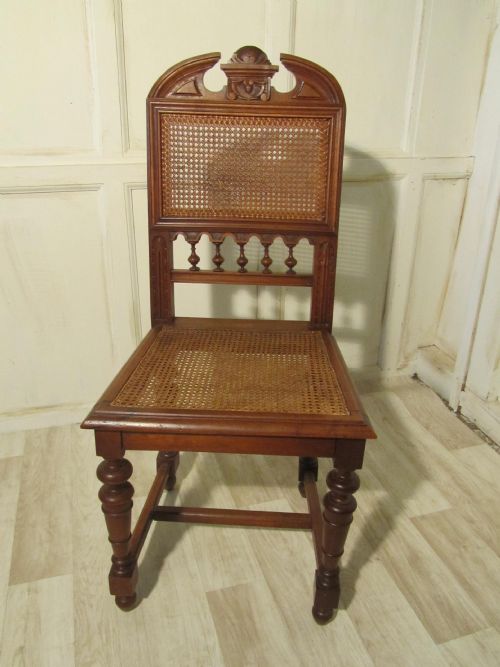 fig 1. Set of 6 French Carved Walnut Dining Chairs