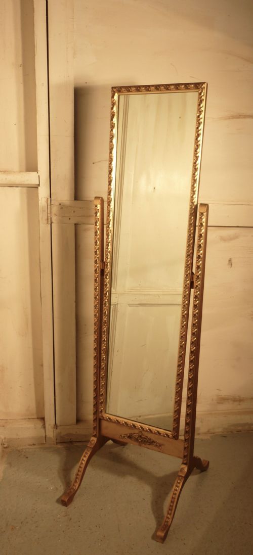 A Superb Rococo Gilt Cheval Dressing Mirror