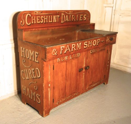 fig 1. Victorian Sign Painted Dairy Cupboard, Farm Shop Country Store
