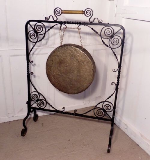 fig 1. A Large Victorian Brass and Iron Dinner Gong