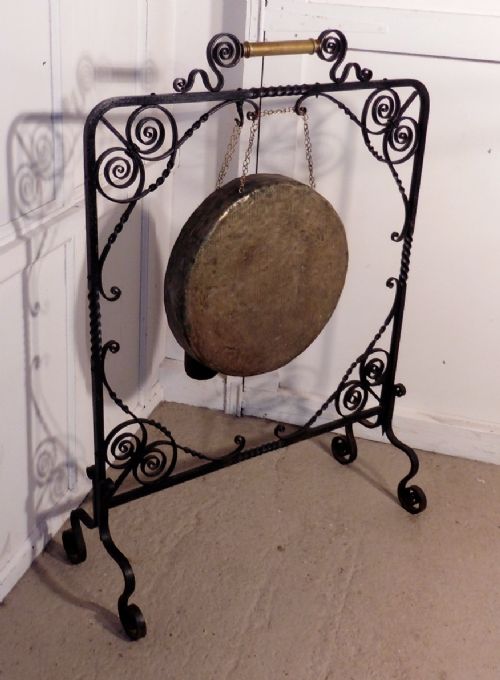 fig 2. A Large Victorian Brass and Iron Dinner Gong