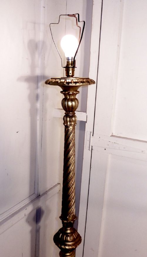 fig 1. Carved Gold Painted Floor Standing Lamp
