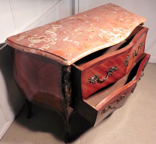 fig 1. Large French Louis XV Style Bombe Commode, Chest of Drawers