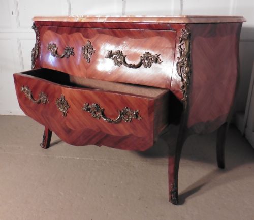 fig 2. Large French Louis XV Style Bombe Commode, Chest of Drawers