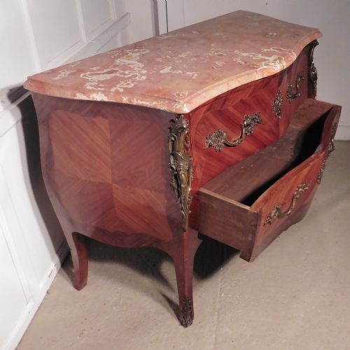 fig 3. Large French Louis XV Style Bombe Commode, Chest of Drawers