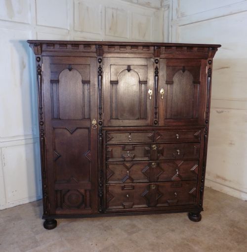 19th Century Oak Compactum, Wardrobe, Chest of Drawers, Hall Cupboard
