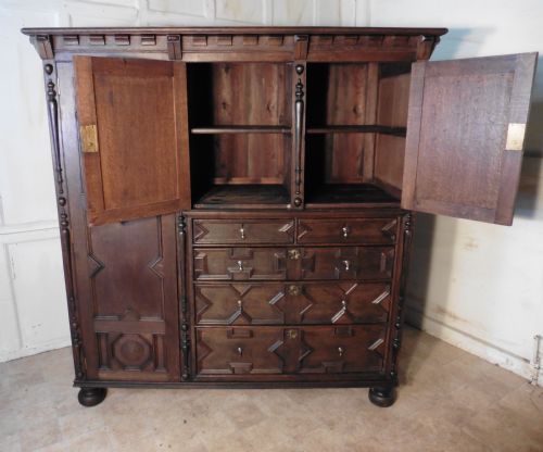 fig 2. 19th Century Oak Compactum, Wardrobe, Chest of Drawers, Hall Cupboard