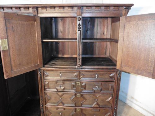 fig 3. 19th Century Oak Compactum, Wardrobe, Chest of Drawers, Hall Cupboard
