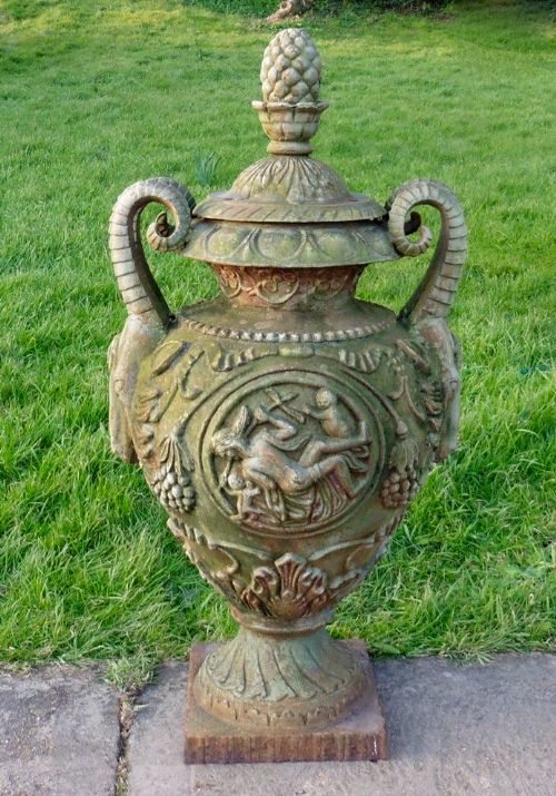 An Outstanding, Large Cast Original Victorian Garden Iron Urn