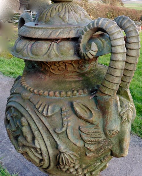 fig 2. An Outstanding, Large Cast Original Victorian Garden Iron Urn