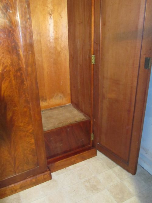 fig 3. Victorian Flame Mahogany Wardrobe, Linen Press or Compactum by Gillows