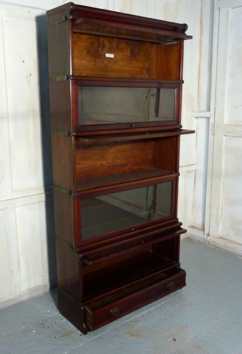 fig 2. A 5 Stack Mahogany Globe Wernicke Barristers Bookcase or Filing Cabinet