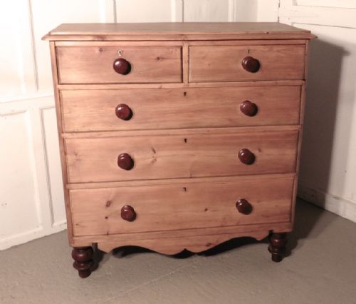 fig 1. Large Victorian Pine Chest of Drawers