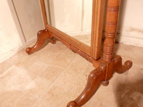fig 2. Arts and Crafts Carved Ash Cheval Mirror