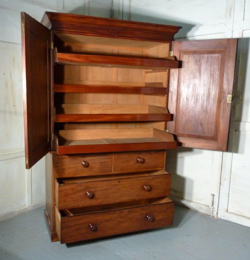 fig 1. A Victorian Flame Mahogany Linen Press 