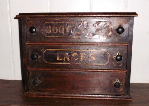 fig 1. Paton’s Boot and Shoe Lace Cabinet, Johnstone Mills Scotland