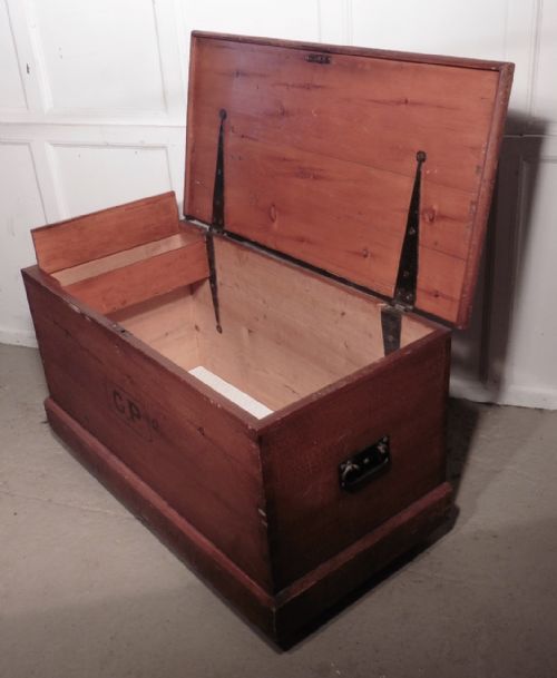 fig 1. Large Victorian Pine Coffer, Blanket Box or Coffee Table