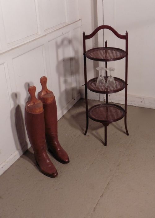 Victorian 3 Tier Mahogany and Beregere Cake Stand