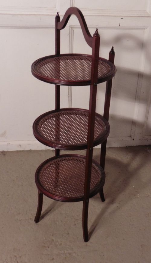 fig 1. Victorian 3 Tier Mahogany and Beregere Cake Stand