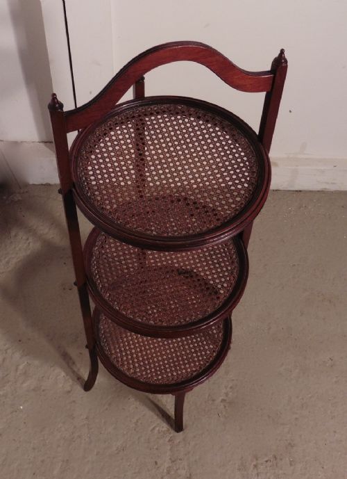 fig 2. Victorian 3 Tier Mahogany and Beregere Cake Stand