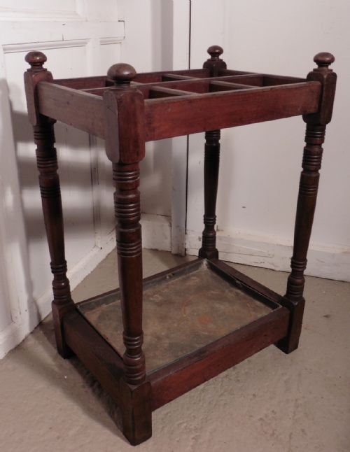 fig 2. A Victorian Mahogany Stick Stand or Umbrella Hall Stand