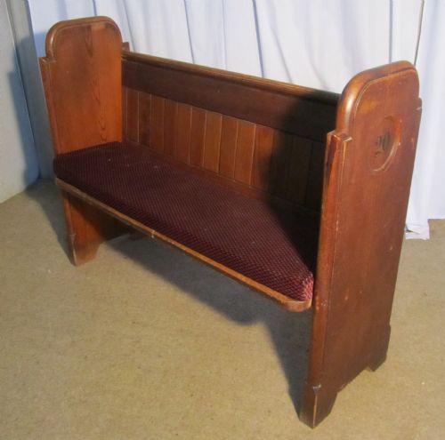 A Victorian Pine Kitchen Bench or Church Pew