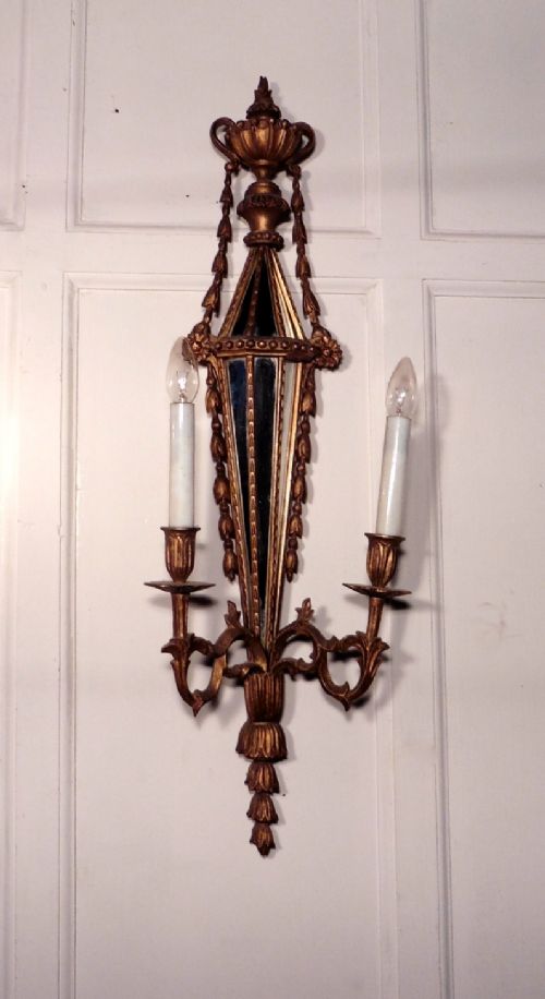 fig 2. A Large Pair of 19th Century Gilt Wood Giroles or Wall Sconces