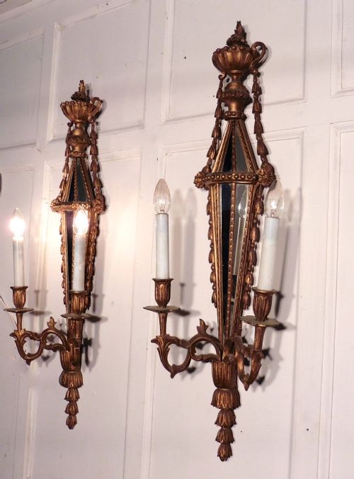 fig 3. A Large Pair of 19th Century Gilt Wood Giroles or Wall Sconces