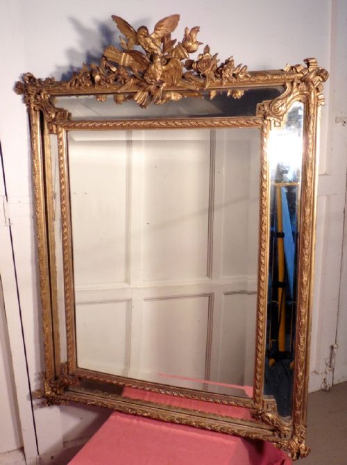 A Very Large Stunning Napoleon III French Cushion Mirror