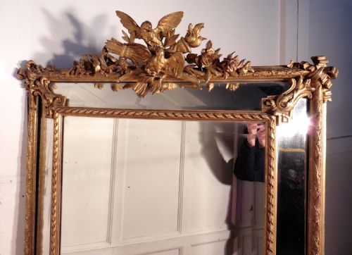 fig 1. A Very Large Stunning Napoleon III French Cushion Mirror