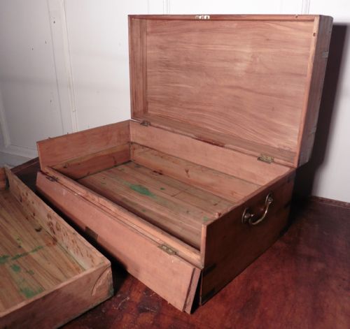 fig 2. A 19th Century Camphor Wood Campaign Chest, Cutlery Canteen