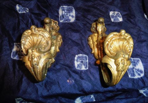 A Pair of French Rococo Ormolu Curtain Curtain Tie Backs