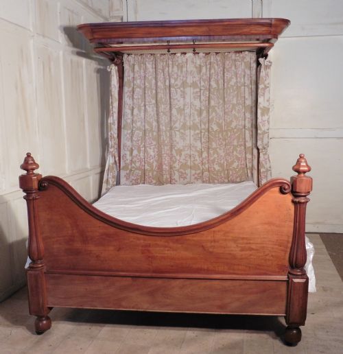 fig 2. Victorian Blonde Mahogany Half Tester King Size Bed