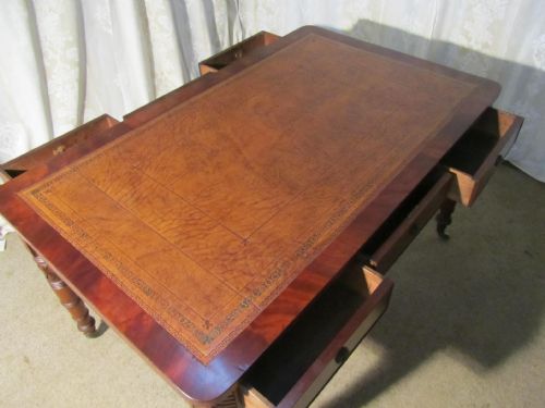fig 2. William IV Mahogany Leather Top Partners Library Table