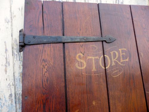fig 1. Oak Door, Plank Door with Iron Fittings